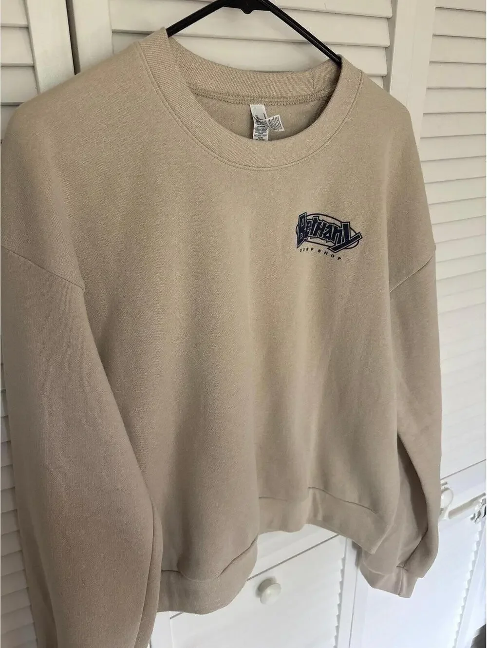 Bethany Surf Shop American Apparel Beige Cropped Sweatshirt XL